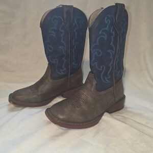Roper Kids Boots in Blue and Brown
